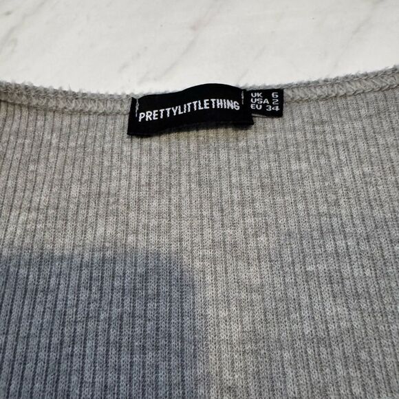 [Pretty little thing] gray Ribbed Knit Dress #9 - Picture 3 of 5